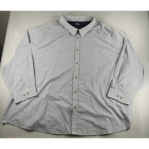King Size Mens Long Sleeve Button Down Casual Dress Shirt Size 8XL Plaid